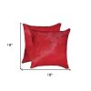 18" X 18" X 5" Wine Cowhide  Pillow 2 Pack