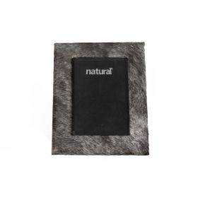 5" x 7" Gray Cowhide Hanging & Tabletop Picture Frame with Mat