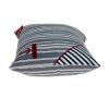 14" X 20" Gray Striped Cotton Throw Pillow
