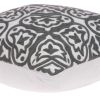 20" Gray And White Stencil Cotton Throw Pillow