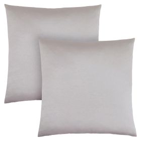 Set of Two 18" Silver Satin Throw Pillows