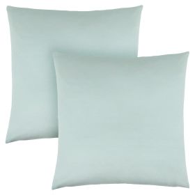 Set of Two 18" Mint Green Satin Throw Pillows