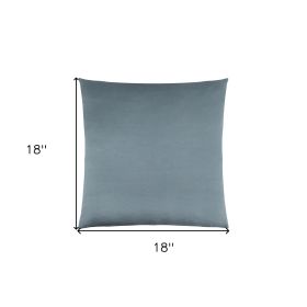 Set of Two 18" Blue Satin Throw Pillows