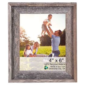 4" x 6" Gray Solid Wood Tabletop Picture Frame