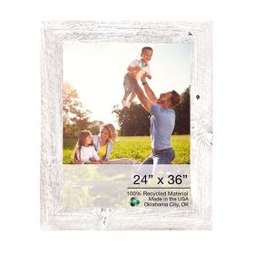 24" x 36" White Solid Wood Hanging Picture Frame