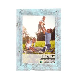 11" x 17" Blue Solid Wood Hanging Picture Frame