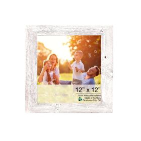 12" x 12" White Solid Wood Tabletop Picture Frame