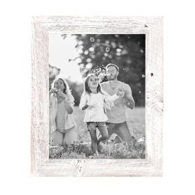 10" x 10" White Solid Wood Hanging Picture Frame
