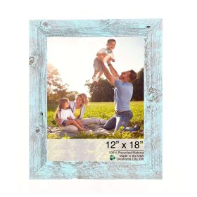 12" x 18" Blue Solid Wood Hanging Picture Frame