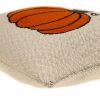 20" Ivory And Orange Pumpkin Cotton Throw Pillow