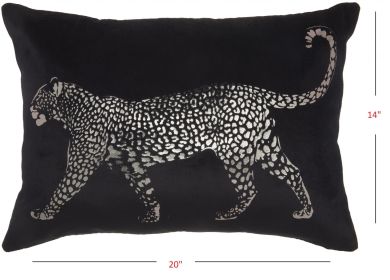 Black Leopard Lumbar Pillow
