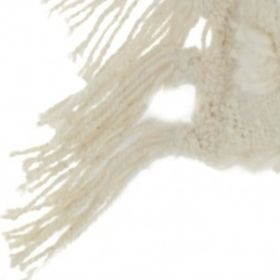 Tassel Detailed White Throw Pillow