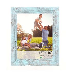 12" x 16" Light Blue Distressed Solid Wood Hanging Picture Frame