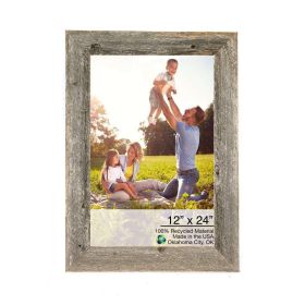 12" x 24" Gray Solid Wood Hanging Picture Frame