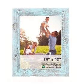 16" x 20" Blue Solid Wood Hanging Picture Frame