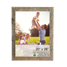 20" x 28" Gray Solid Wood Hanging Picture Frame