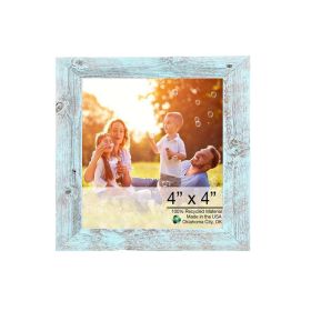 4" x 4" Blue Solid Wood Tabletop Picture Frame
