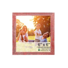 6" x 6" Red Solid Wood Tabletop Picture Frame