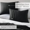 King size Pre-Washed Pleated Microfiber Comforter Set in Black