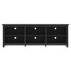 Farmhouse TV Stand in Black Wood Finish - for TVs up to 70-inch