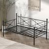 Twin size Classic Heavy Duty Metal Day Bed Frame in Black Finish
