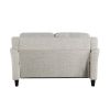 Modern Upholstered Loveseat Sofa in Cream Microfiber with Button Tufted Cushions