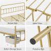 Full size Vintage Antique Gold Metal Platform Bed Frame with Headboard Footboard