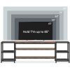 Modern Industrial Metal Wood TV Stand Entertainment Center for TV up to 85-inch