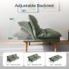 Modern Green Corduroy Fabric Futon Sleeper Sofa Bed Couch with Wood Legs