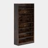 8-Shelf Shoe Rack for Closet Storage Shelving Unit in Rustic Brown Wood Finish