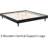 King size Mid-Century Modern Platform Bed Frame in Black Wood Finish