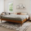 King size Solid Hardwood Platform Bed Frame in Natural Wood Finish