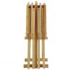 Set of 4 - Solid Wood Folding TV Tray Table Set with Stand in Natural Finish