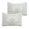 Queen size Antique White Damask Embroidered 4 Piece Oversized Bedspread Set