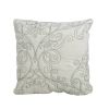 Queen size Antique White Damask Embroidered 4 Piece Oversized Bedspread Set