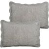 Queen size Ash Grey Damask Embroidered 4 Piece Oversized Bedspread Set