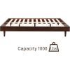 Queen size Mid-Century Modern Platform Bed Frame in Dark Brown Wood Finish