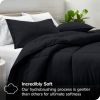 Queen size Luxuriously Soft Down Alternative Comforter Set in Black