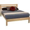 Queen size Solid Wood Platform Bed Frame with Slatted Headboard - Made in USA