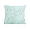 Queen size Light Blue Damask Embroidered 4 Piece Oversized Bedspread Set