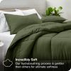 Twin/Twin XL size Super Soft Down Alternative Comforter Set in Olive Green