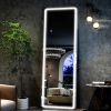 White 64-inch Full Length Floor Mirror with Stand and LED Light Strip