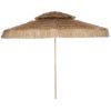 10 ft. Hula Thatched Tiki Patio Outdoor Umbrella with 8 Ribs, UPF30+, for Garden, Backyard, Deck, Pool, Natural