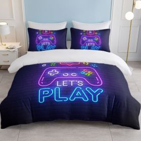 Gaming Duvet Cover Set King Size Video Game Controller Bedding Set, Boys Video Games Comforter Cover with 2 Pillow Shams