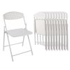 Steel Frame Light-Weight Compact Plastic Folding Chairs,White (Set of 10)