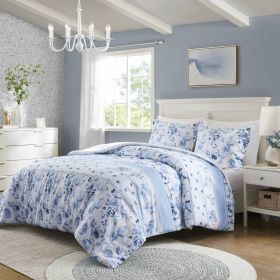 Floral Striped Duvet Cover Set Twin/Twin XL