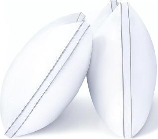 viewstar Pillows Queen Size Set of 2, Hotel Quality, Down Alternative Gusseted Bed Pillows for Side, Back, or Stomach Sleepers, White