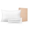 Bed Pillow for Sleeping, Queen Size Luxury Quality Hotel Pillow with Memory Foam Fill, Supportive & Adjustable, Includes Natural Firber Pillowcase