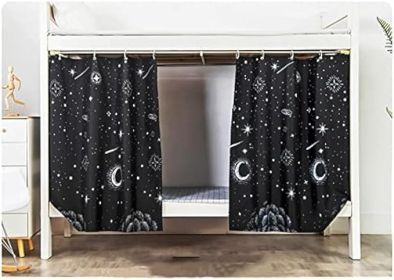 2 Panels Dormitory Bed Curtain Single Bed Shading Decor Privacy Protection Cover