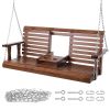 Wooden Porch Swing 5 ft, Patio bench swing for Courtyard & Garden, Upgraded 880 lbs Strong Load Capacity